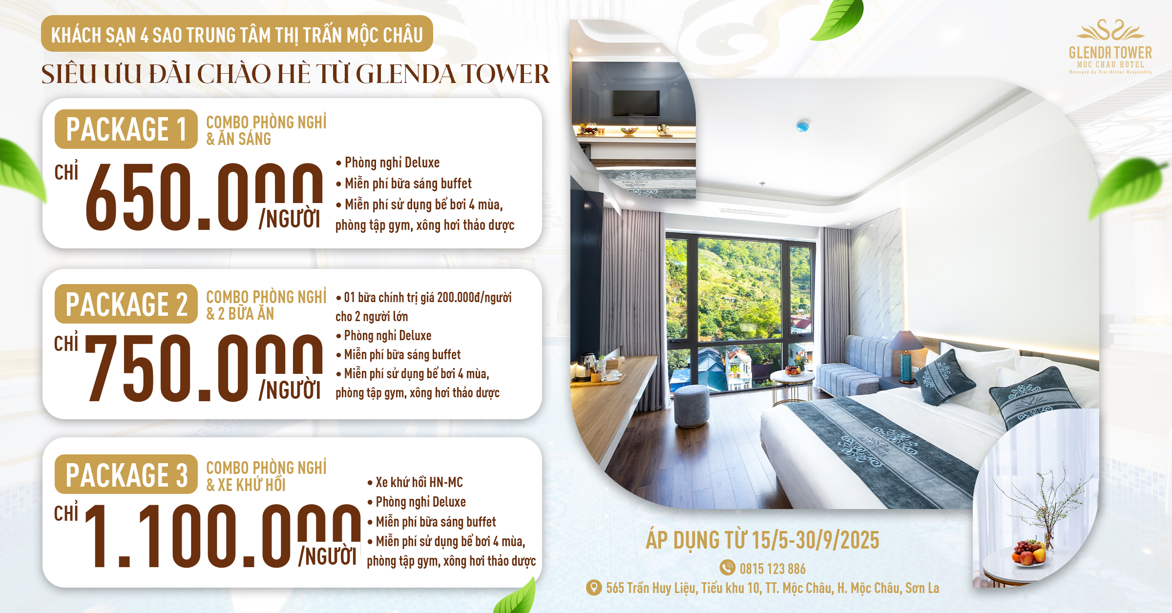 Mùa Hè Rực Rỡ – Ưu Đãi Đỉnh Cao Từ Glenda Tower Mộc Châu